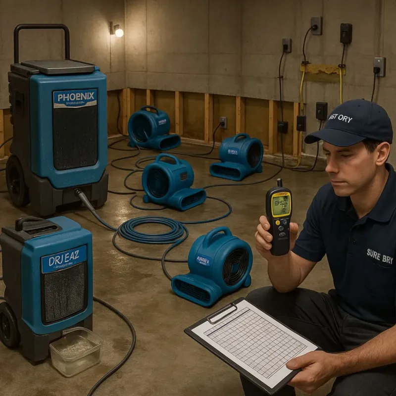 Structural Drying and Dehumidification process in Dupont, PA